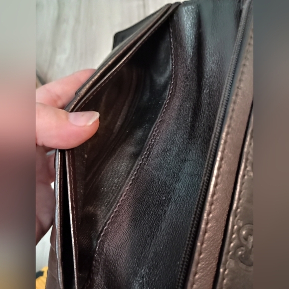 Bi-fold long wallet Hook Brown leather - Picture 8 of 11